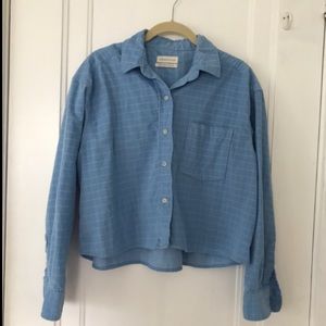 urban outfitters cropped button up shirt